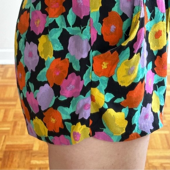 Zara Tie Waist Orange Floral Printed Mini Shorts size XS - Picture 9 of 13